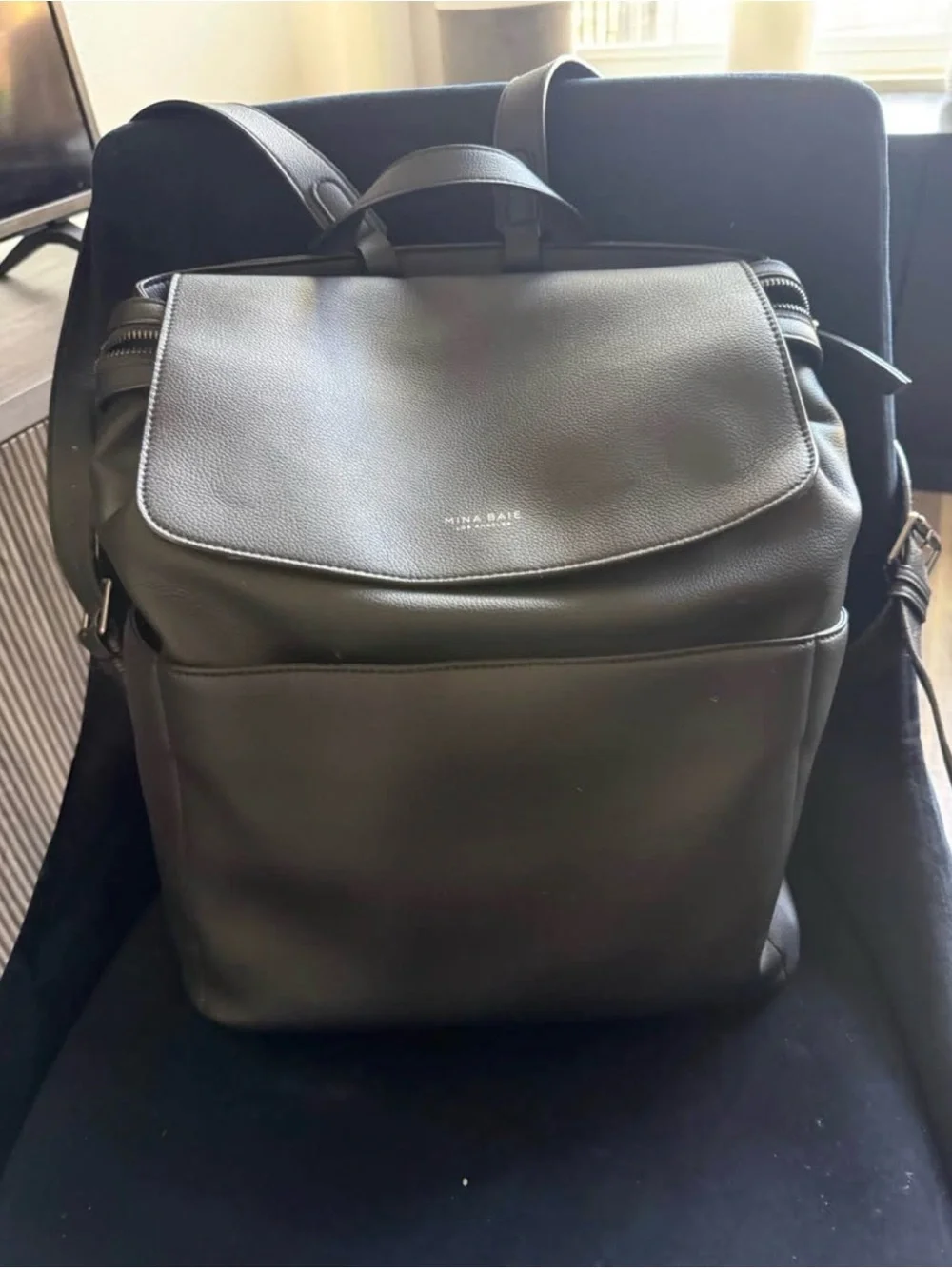 Mina Baie Kinney Backpack – Vegan Leather – Black
